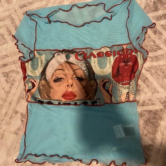 Shein Trendy Transparent Graphic Top - Picture 1 of 4